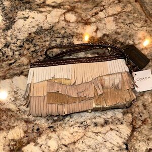 Coach fringe wristlet wallet ￼